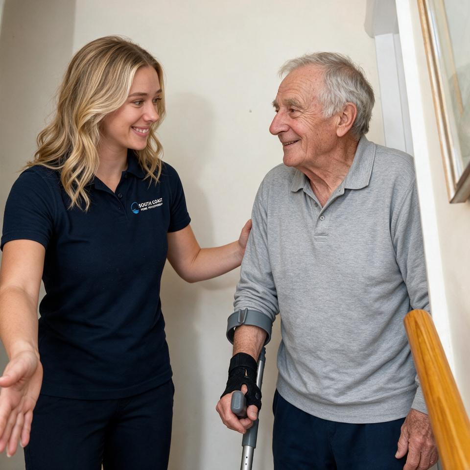 Support on the stairs in the first days home from hospital