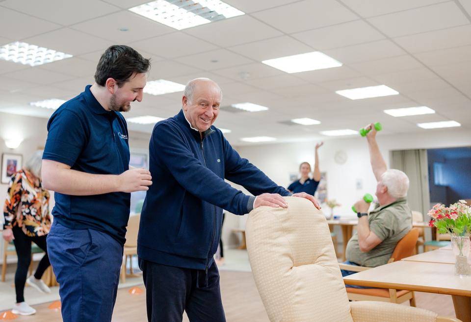 Neurological rehabilitation with a walking frame